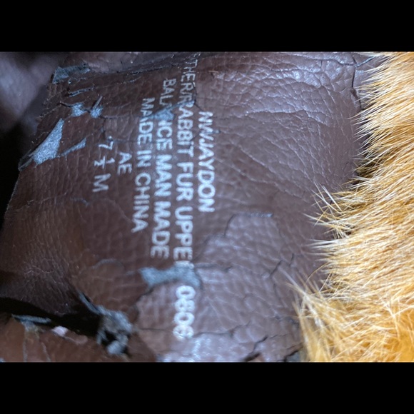 Nine West leather with Rabbit hair fur trim boots. - Picture 15 of 17